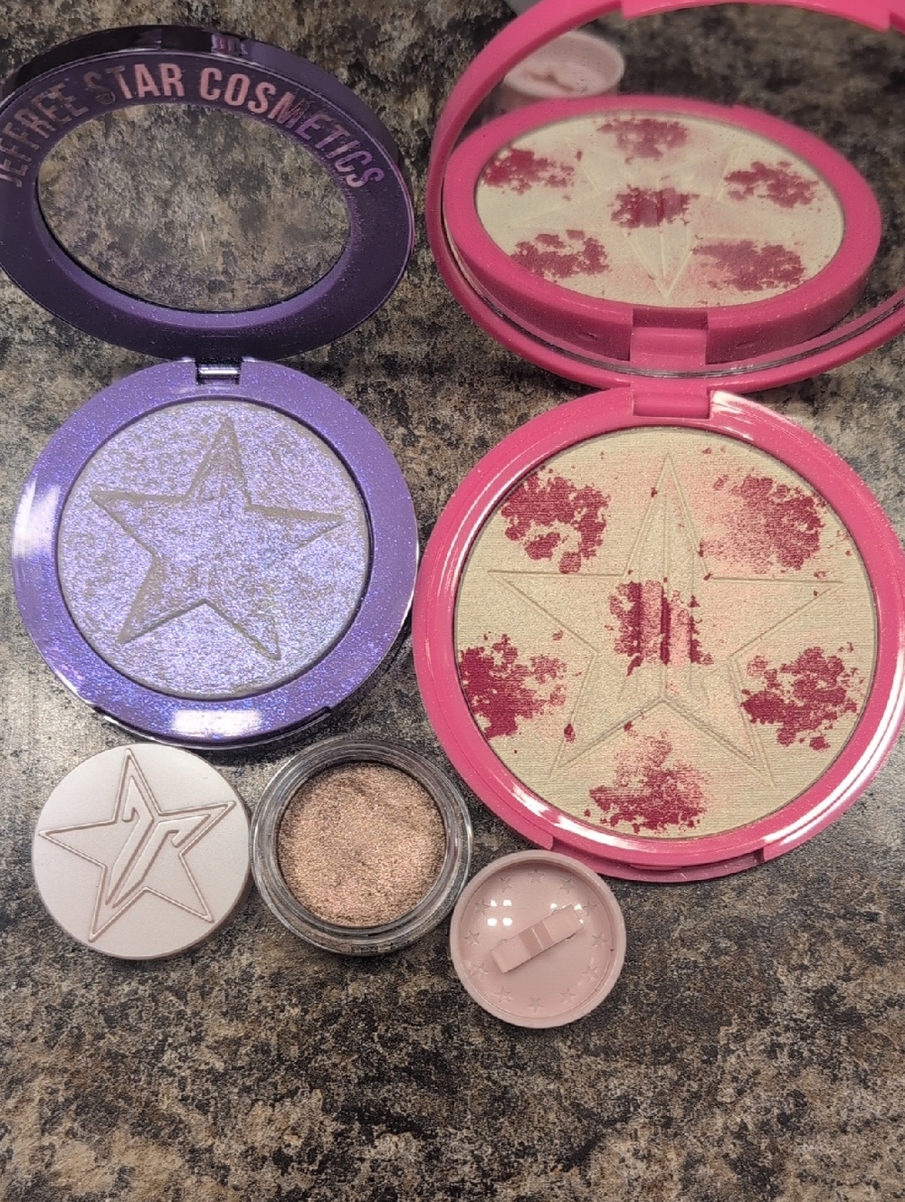 Jeffree Star Pink Highlighter Compact & Purple Shimmer Duo, Bronze Eyeshadow - Picture 2 of 5